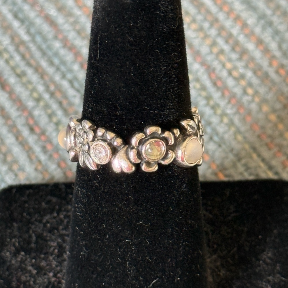 Pandora nature’s serenity moonstone topaz ring size 7